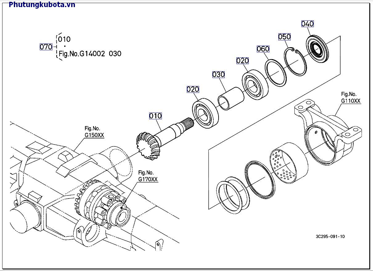 Bánh răng truyền động nón trước cũ 50001-89999